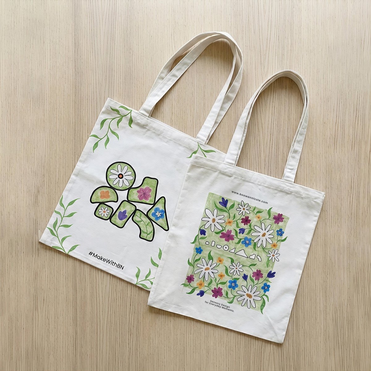 Artist Hand - Painted Canvas Tote Bag —— Wild GrowthBagsK060