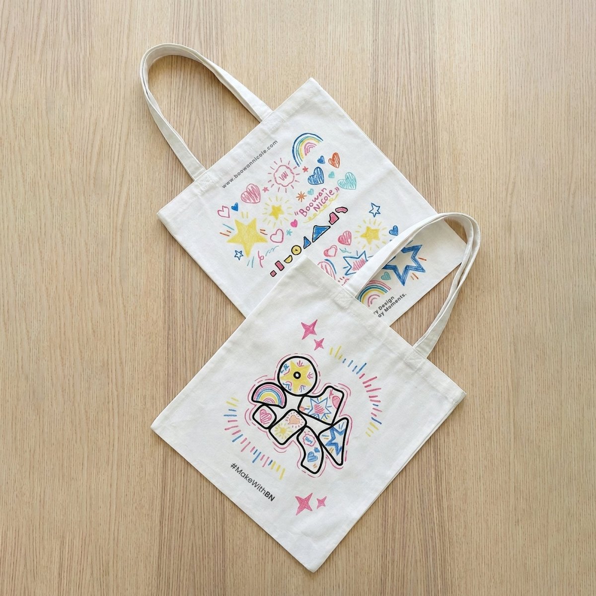 Artist Hand - Painted Canvas Tote Bag —— Childlike WonderBagsK061