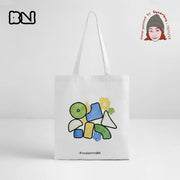 Artist Hand - Painted Canvas Tote Bag —— Blooming with the WindBagsK062