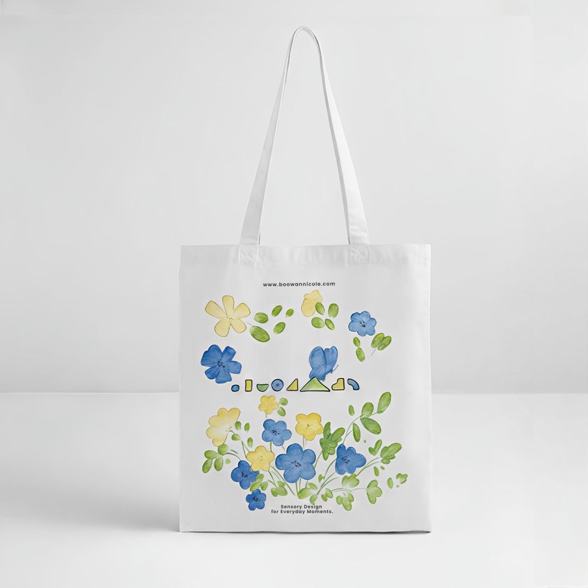 Artist Hand - Painted Canvas Tote Bag —— Blooming with the WindBagsK062