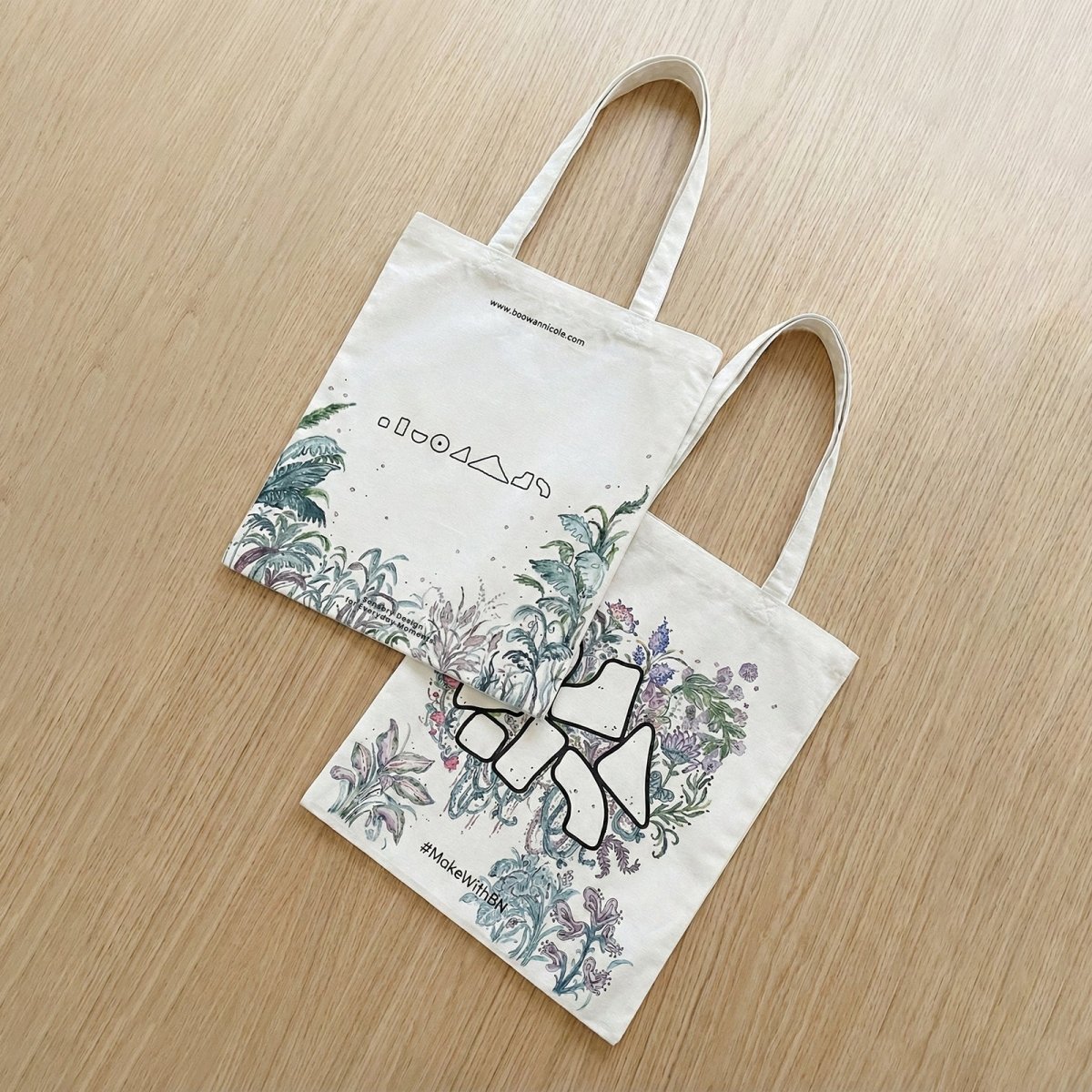Artist Hand - Painted Canvas Tote Bag —— The GardenBagsK063