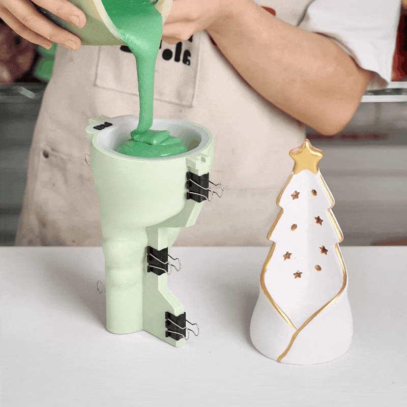 Azulmostaza × Boowan Nicole｜Stardust Christmas Tree Candle Holder Silicone Mold