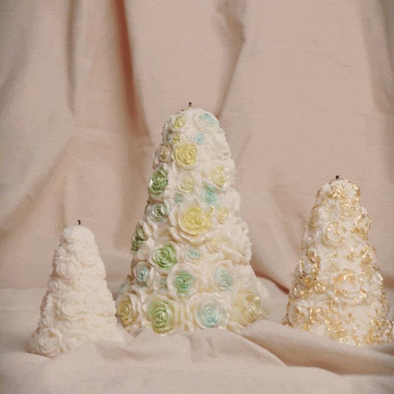 大型ローズツリーキャンドルシリコンモールド