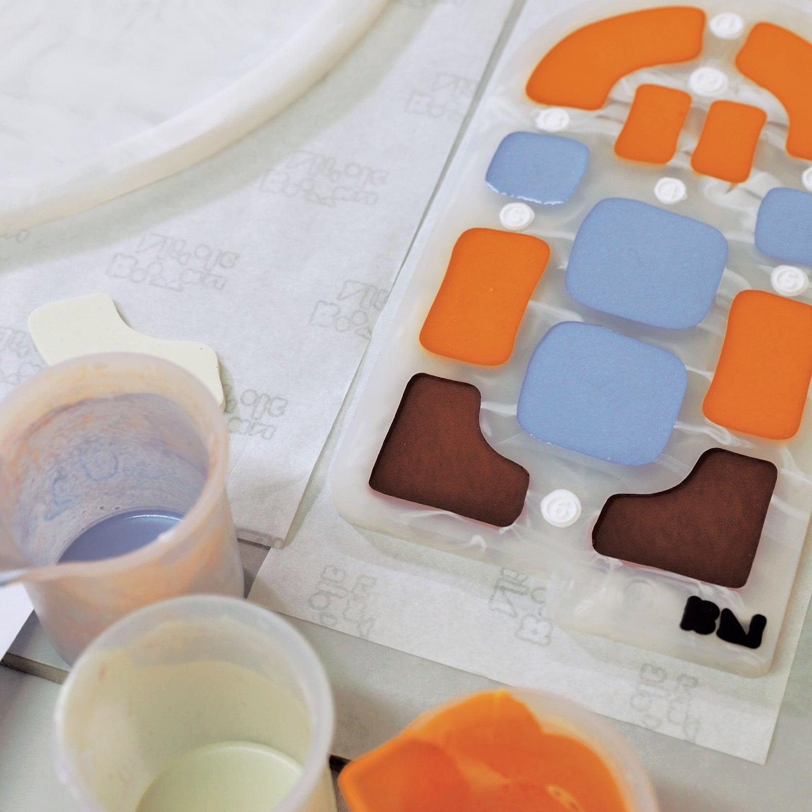 Силиконовая форма и глазурное покрытие для подставки под блоки