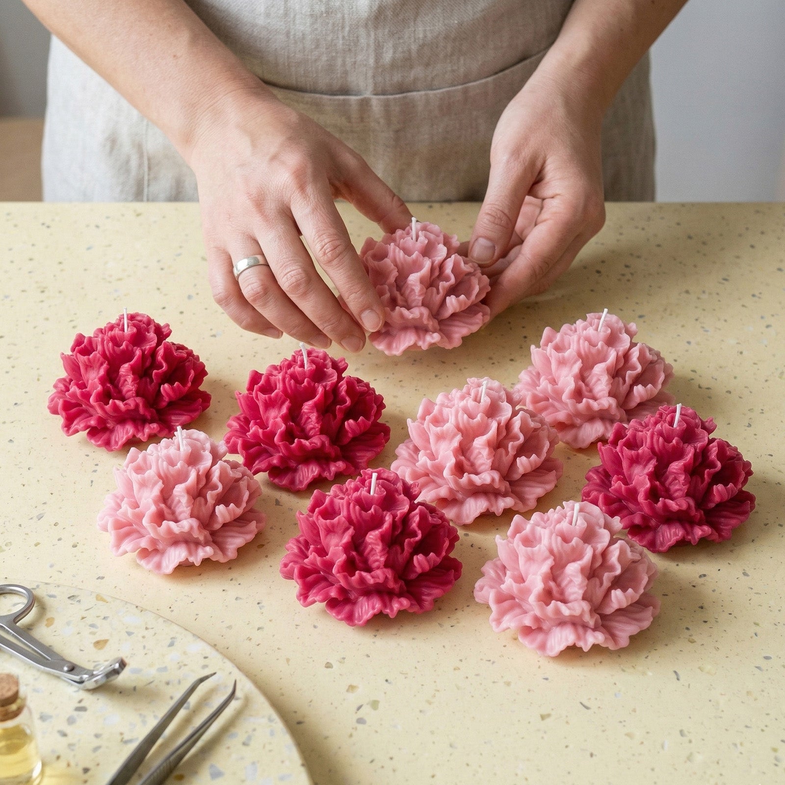 Blooming Carnation Candle Silicone Mold