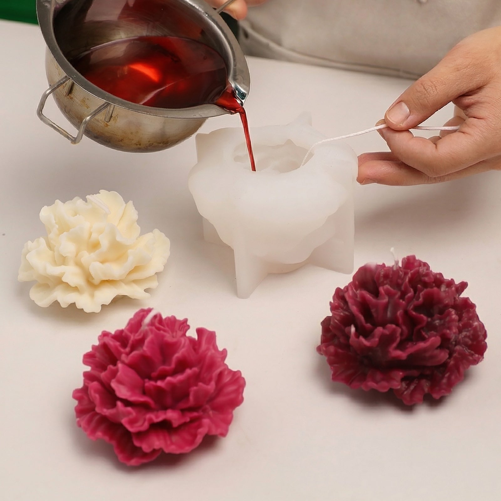 Blooming Carnation Candle Silicone Mold