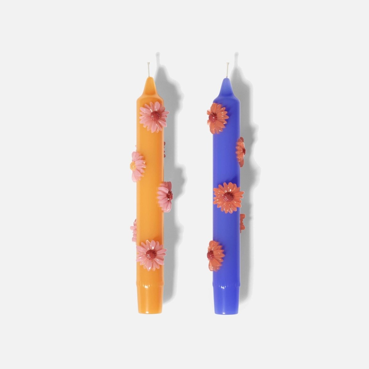 BLOSSOM Taper Candle Daisy Delight - Set of 2 - Sunset Orange & Deep BlueCandleC0282-[1]