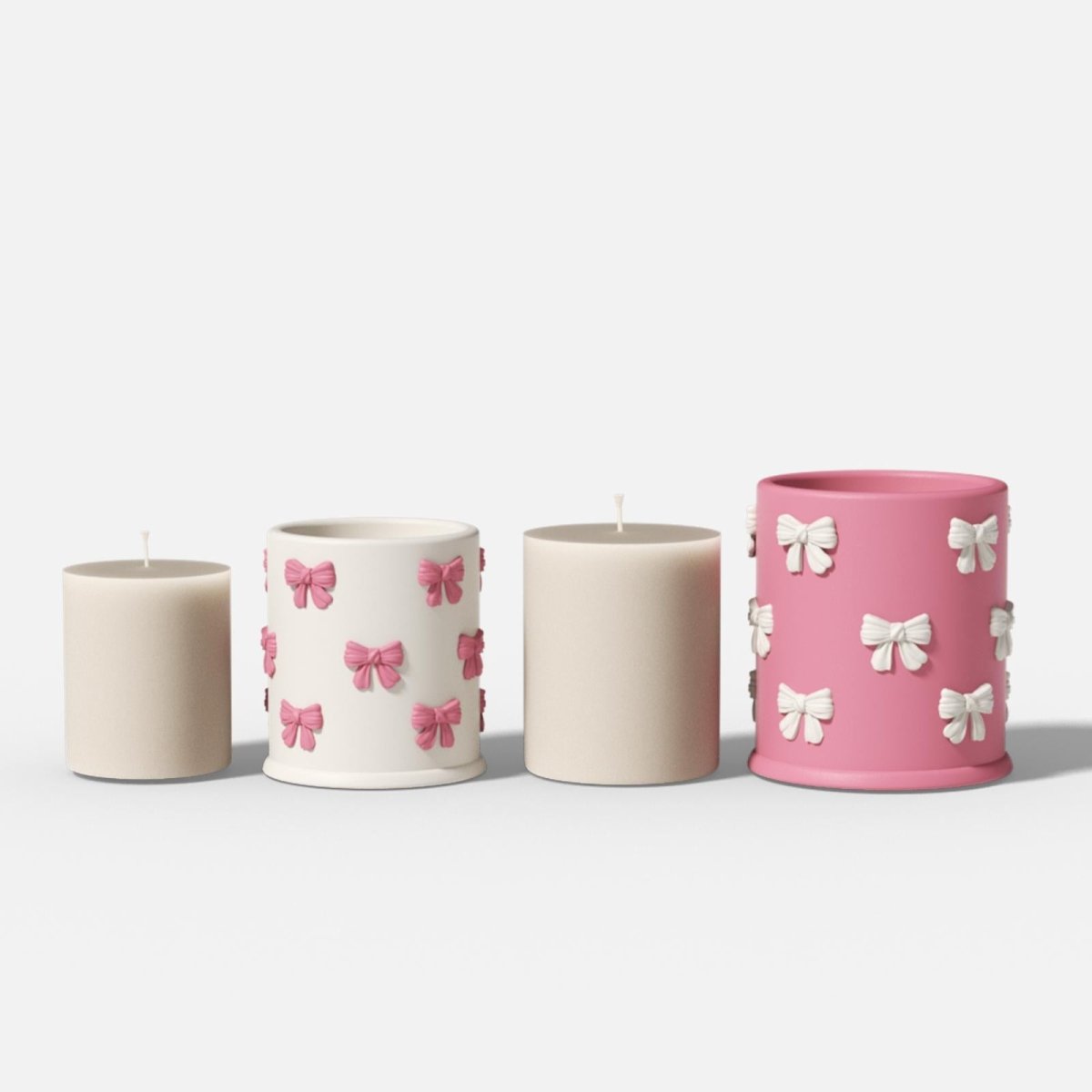 Bow 5oz & 10oz Candle Jar with Candle Refill Silicone Molds