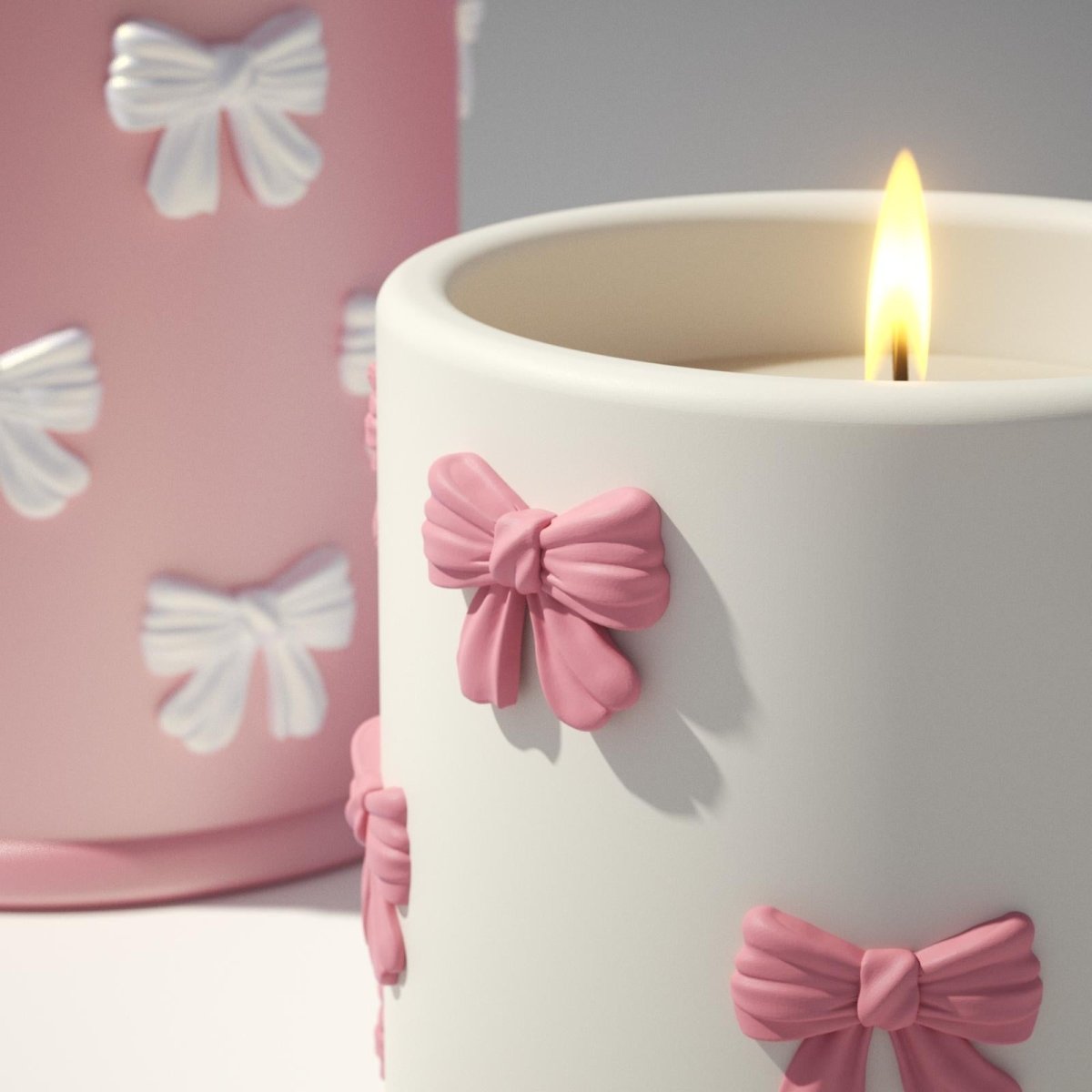 Little Bows of Joy Candle Jar Silicone Mold & Candle Refill Silicone MoldCandle Jar MoldSH1204