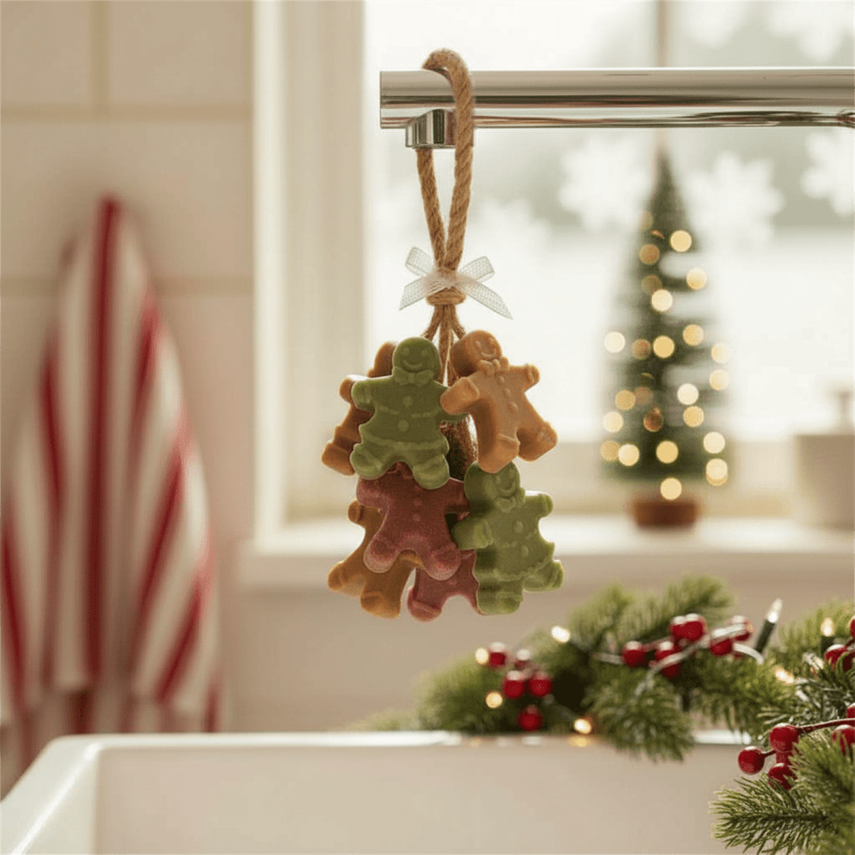 Bubbly Gingerbread Parade Cluster Soap Silicone MoldSoap MoldsR2147