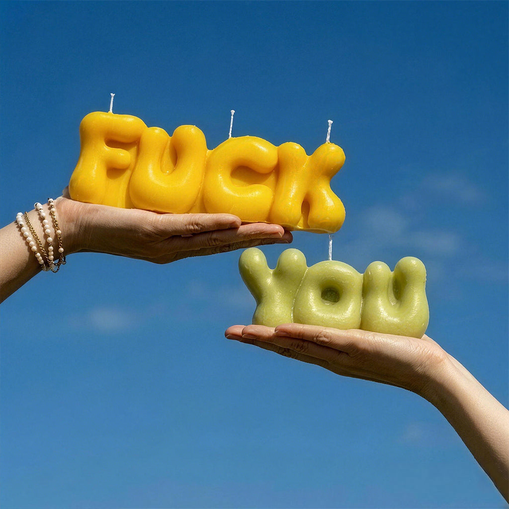 Bubbly FUCK YOU Word Candle Silicone Mold