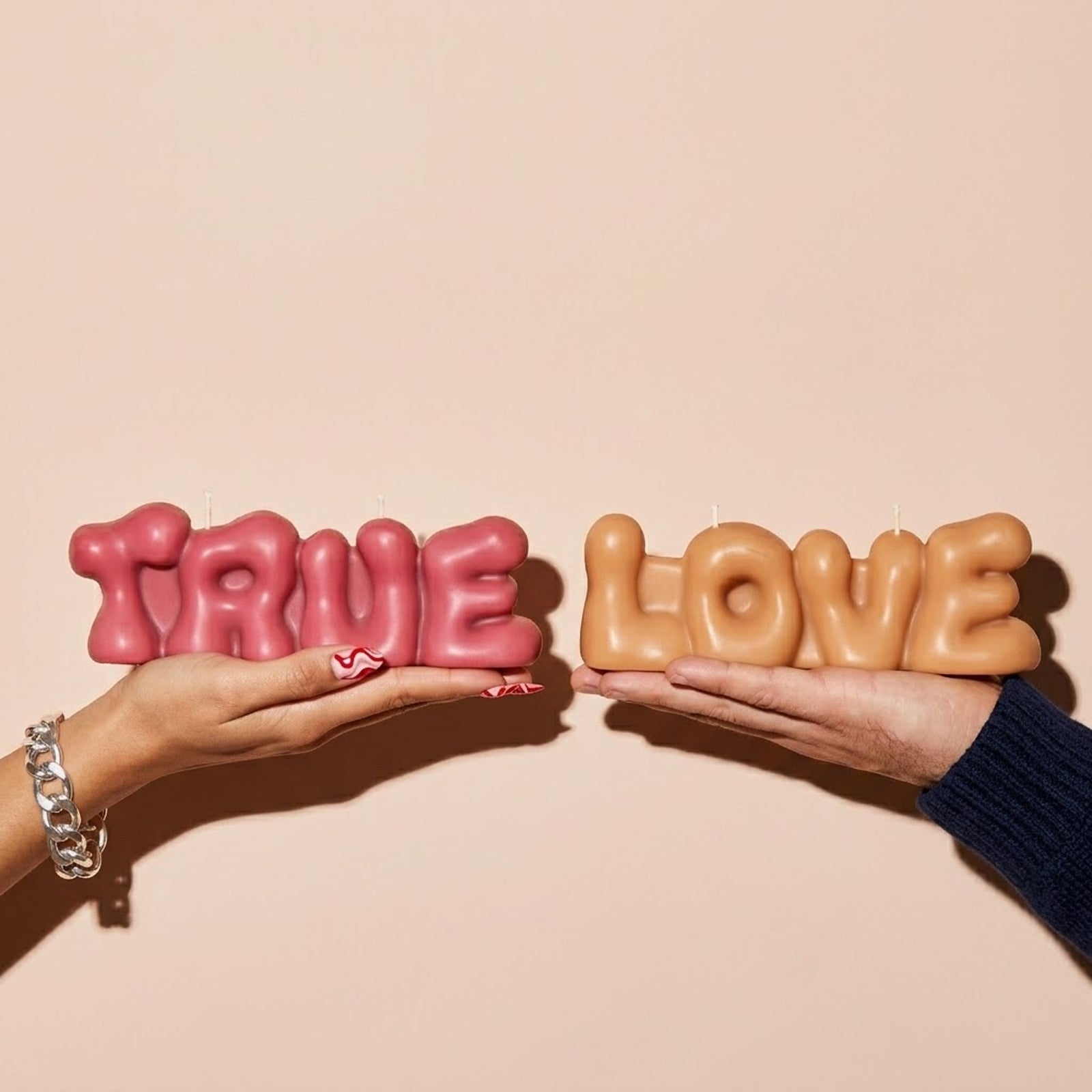 Bubbly TRUE LOVE Word Candle Silicone Mold