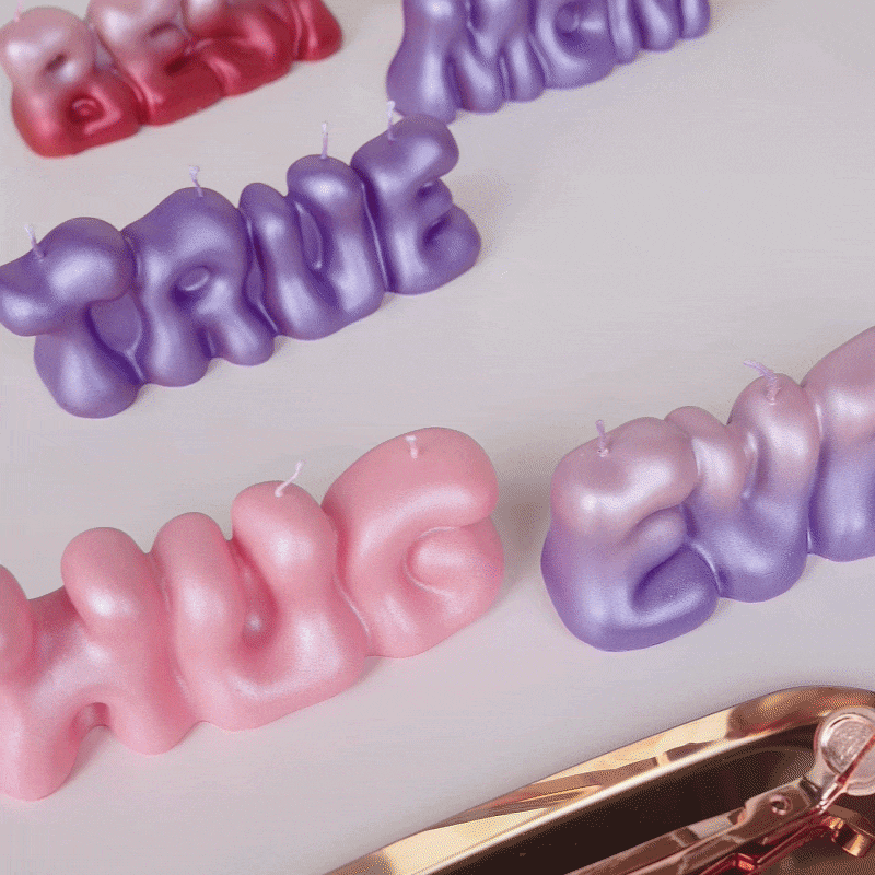 Bubbly TRUE LOVE Word Candle Silicone Mold