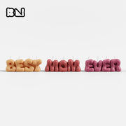 Best Mom Ever Bubble Letter Scented Candle Set - Boowan Nicole