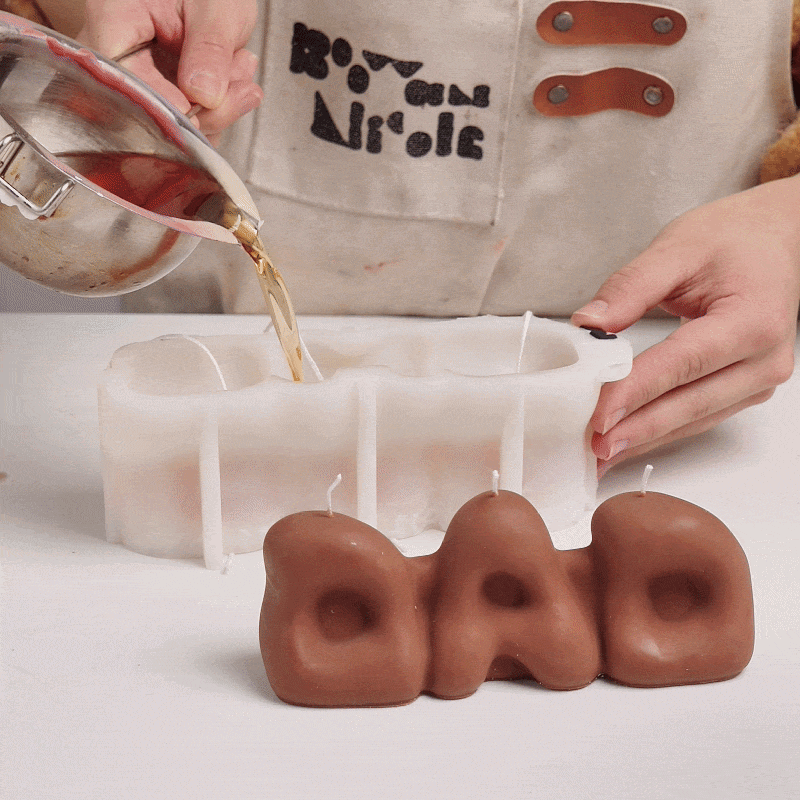 Bubbly DAD Word Candle Silicone Mold