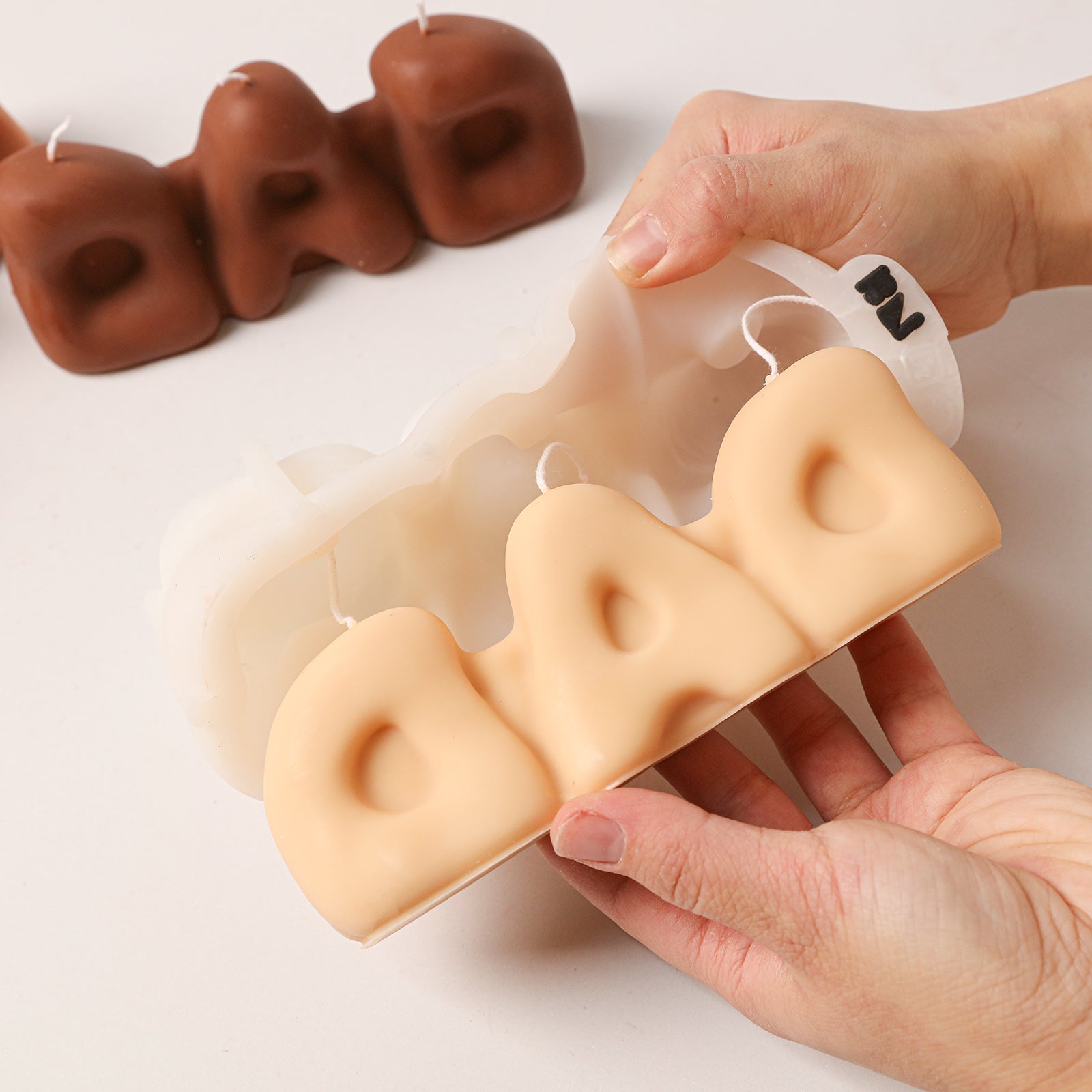 Bubbly DAD Word Candle Silicone Mold