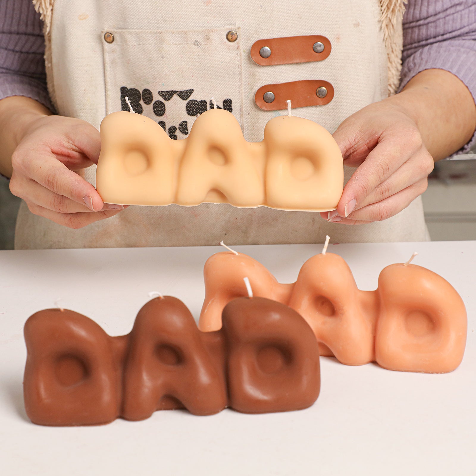 Bubbly DAD Word Candle Silicone Mold