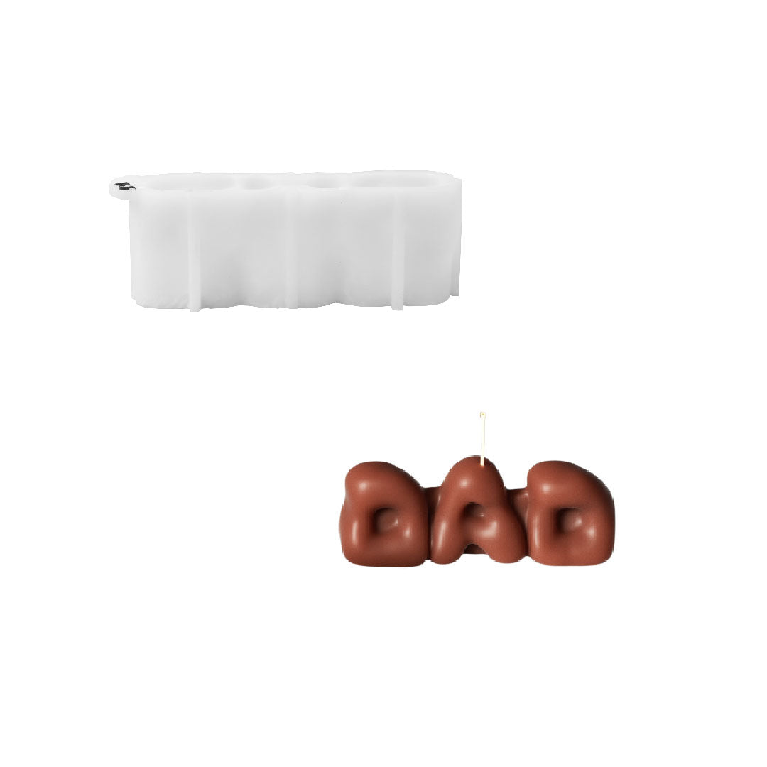 Bubbly DAD Word Candle Silicone Mold