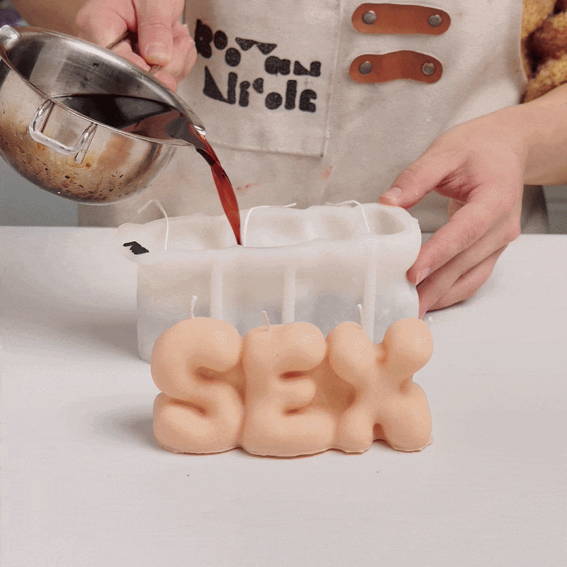 Bubbly SEX Word Candle Silicone Mold