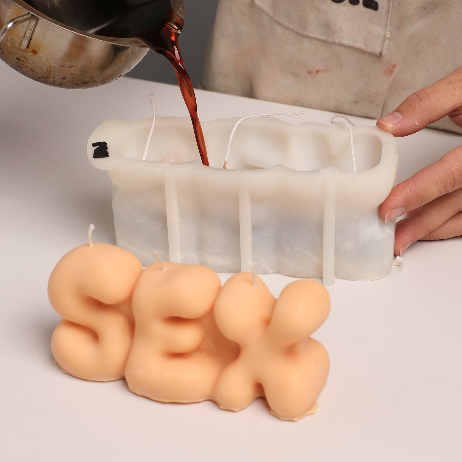 Bubbly SEX Word Candle Silicone Mold