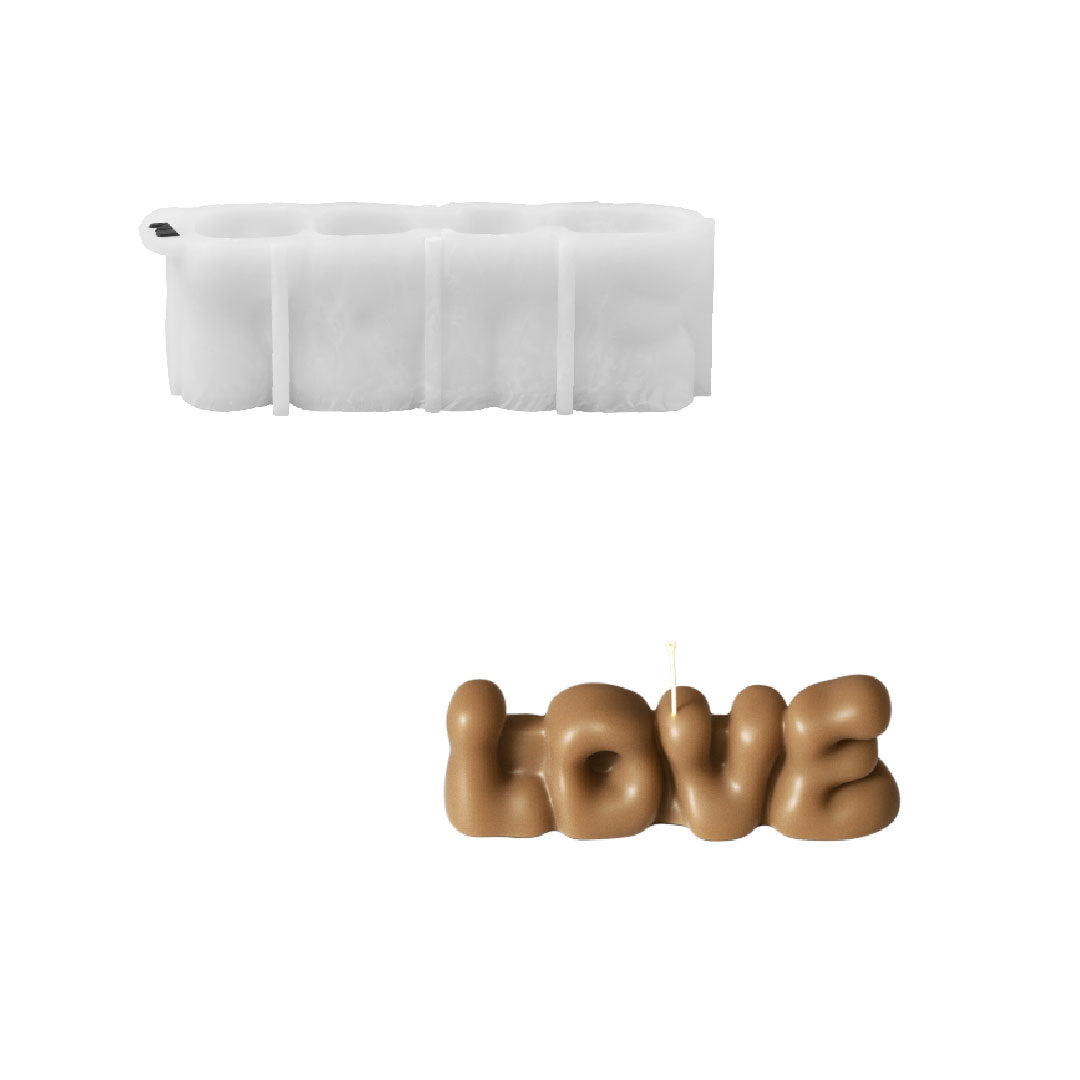 Bubbly TRUE LOVE Word Candle Silicone Mold