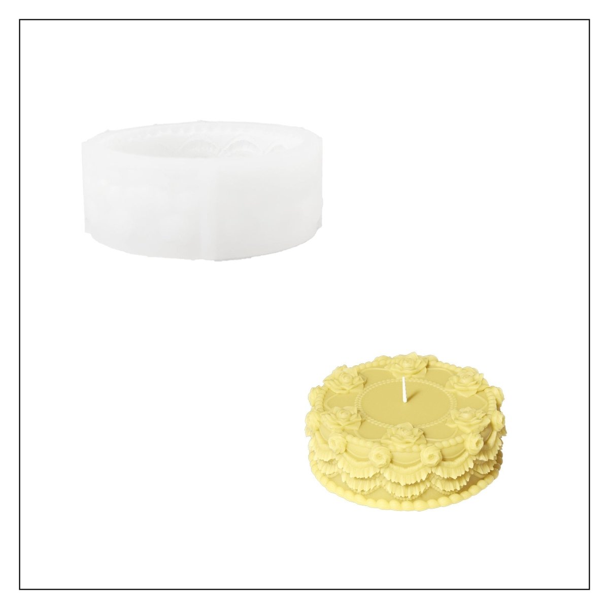 Floral Lace Wedding Cake Candle Silicone Mold3D Candle MoldLZ0813