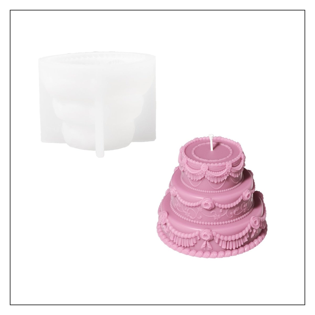 Wedding Cake Candle Silicone Mold Collection3D Candle MoldLZ0816
