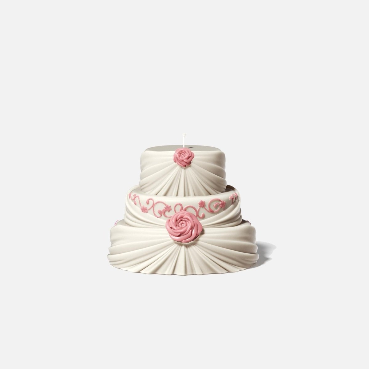 Three - Tier Rose Veil Wedding Cake Candle Silicone Mold3D Candle MoldLZ0814