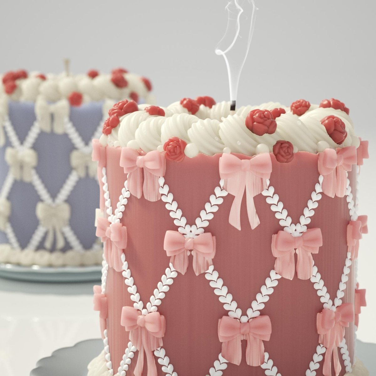 Hand-painted bow candle, featuring exquisite colors for a delicate and beautiful touch-Boowan Nicole