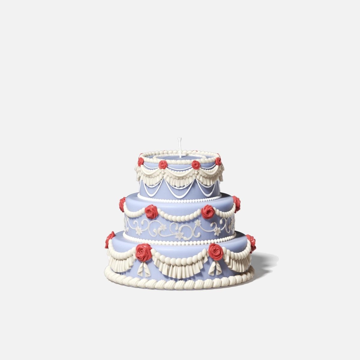 Three - tiered Elegant Rose Wedding Cake Candle Silicone Mold3D Candle MoldLZ0816