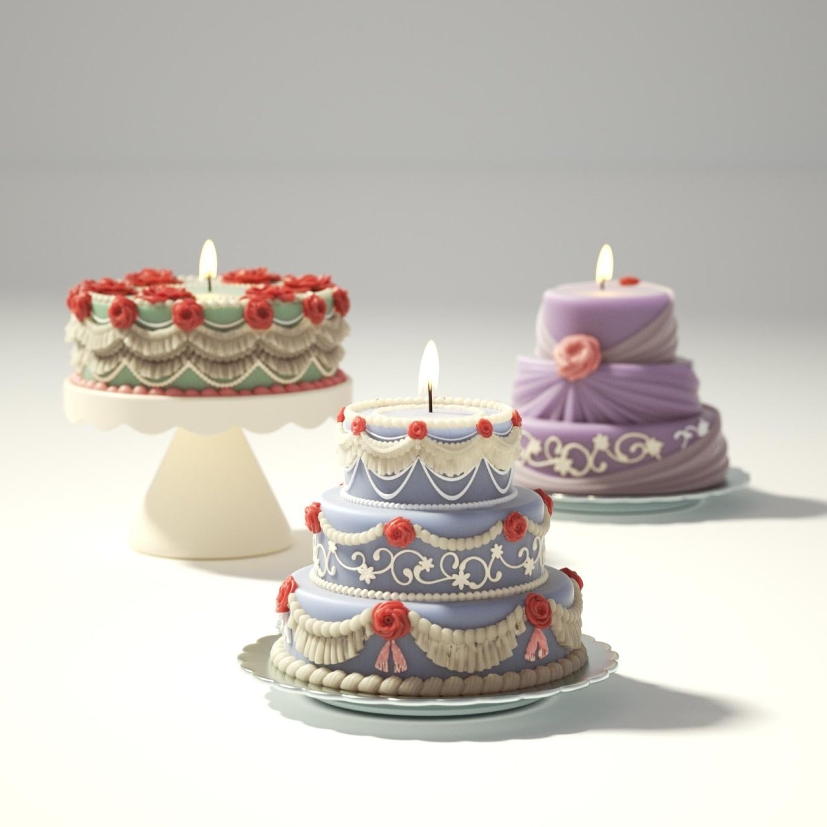Elegant Cake-Shaped Candles with Intricate Details – Perfect for Adding a Touch of Sophistication to Any Space-Boowan Nicole
