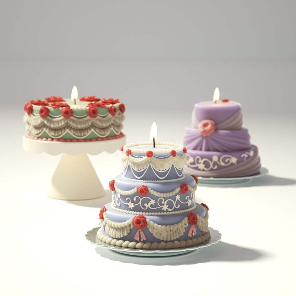 Elegant Cake-Shaped Candles with Intricate Details – Perfect for Adding a Touch of Sophistication to Any Space-Boowan Nicole