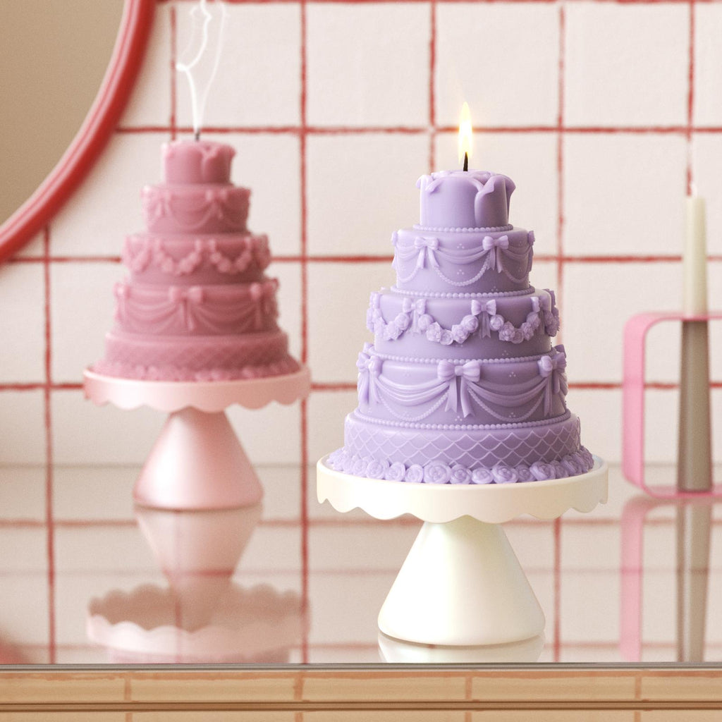 Four-Tiered Rose Cake Candle for Romantic Home Décor and Special Occasions-Boowan Nicole