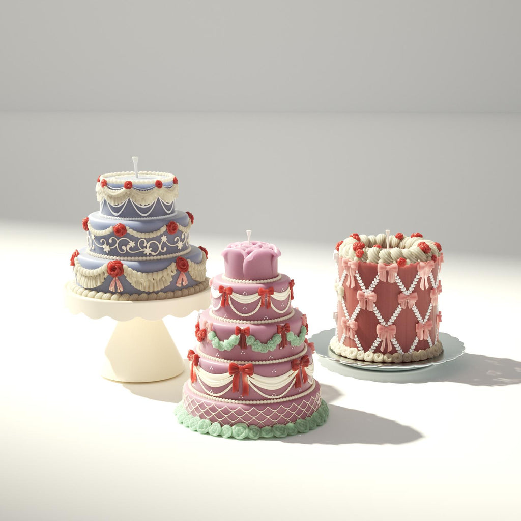 Elegant Cake-Shaped Candles with Intricate Details – Perfect for Adding a Touch of Sophistication to Any Space-Boowan Nicole