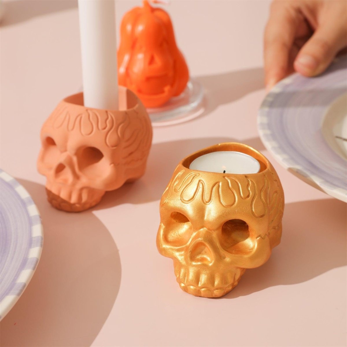 Spooklight Skull Candle Holder Silicone MoldCandle Holder MoldSH0826