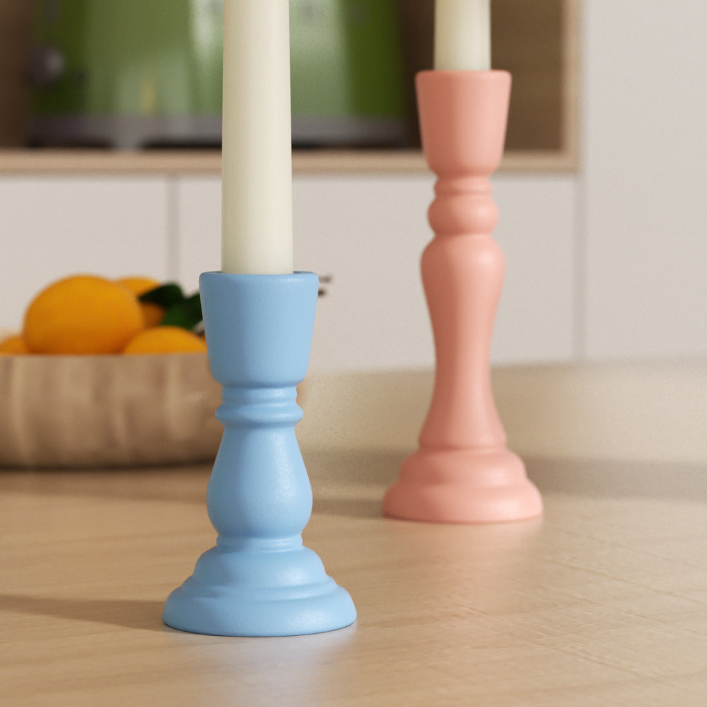 Stylish candle holder mold for creating elegant, curved designs in pastel tones-Boowan Nicole