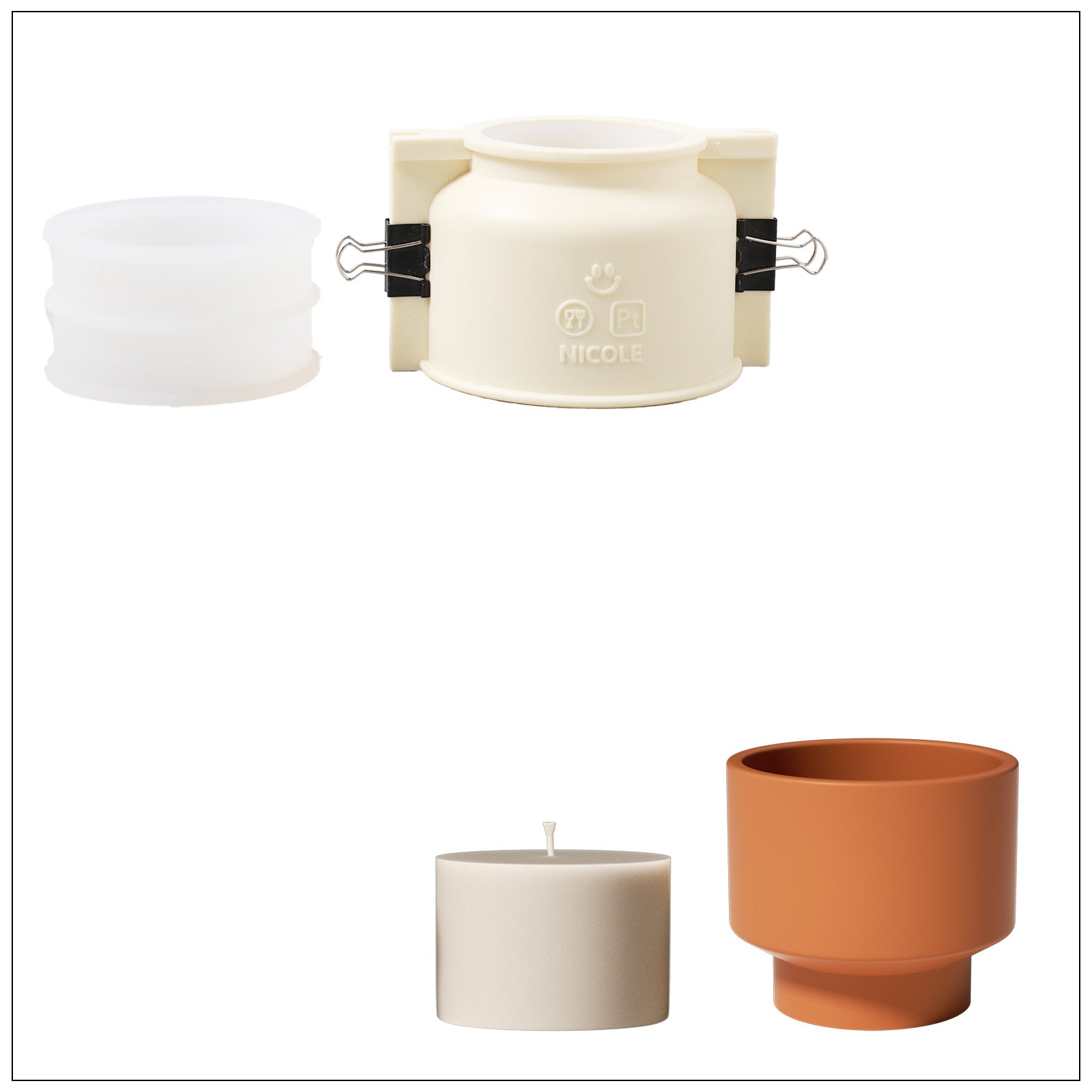 قالب سيليكون لوعاء شمعة على شكل وعاء - Ⅱ