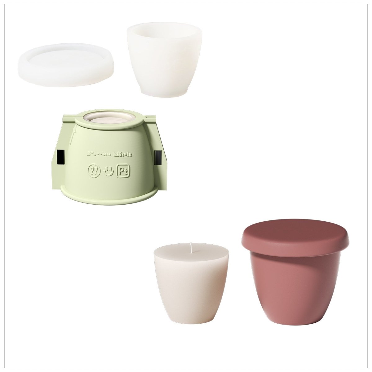 Minimalist Bowl - Shaped Candle Jar Silicone Mold & 9oz Candle Refill Silicone MoldCandle Jar MoldSH1089-1-2+LZ0714