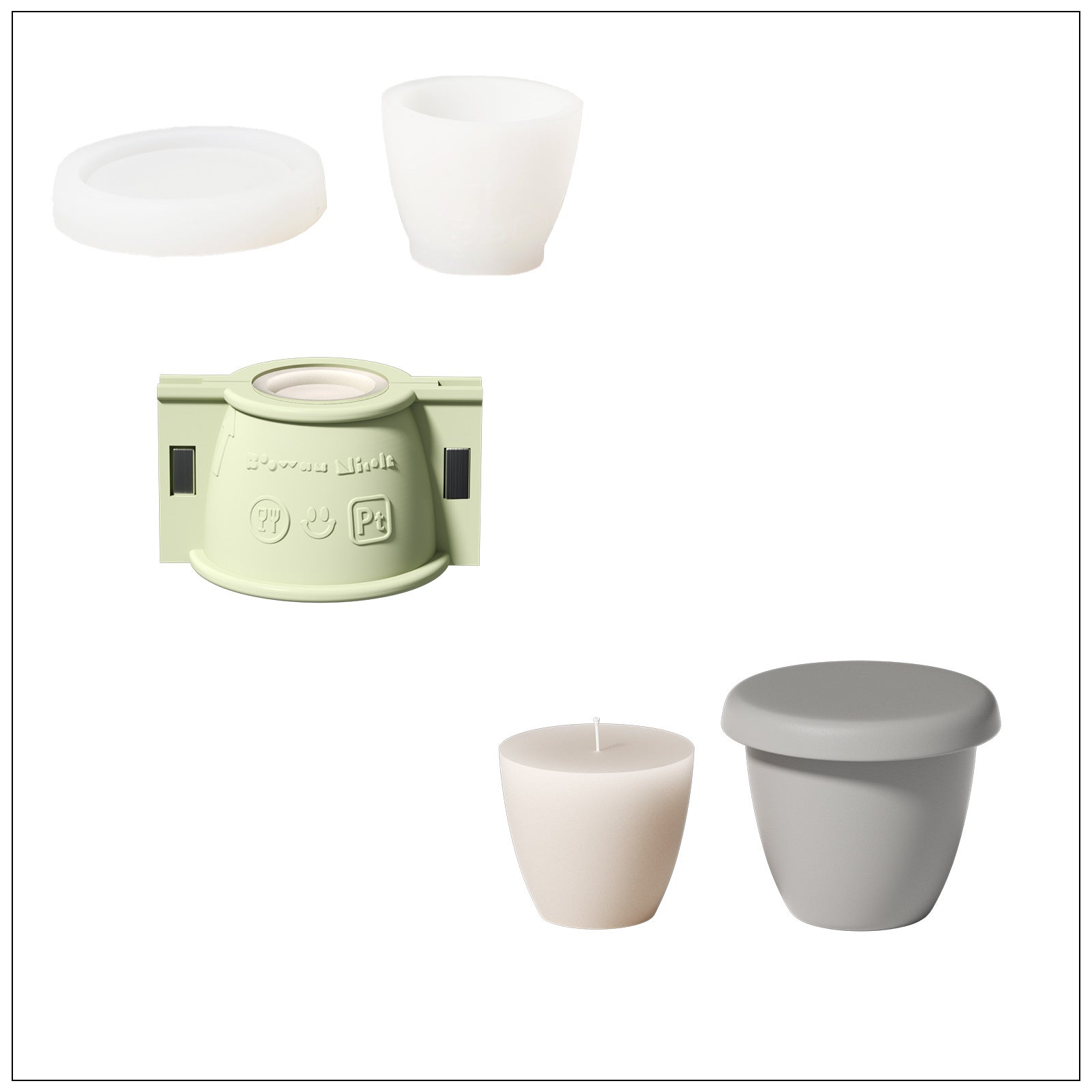 Minimalist Bowl-Shaped Candle Jar Silicone Mold & 3.5oz Candle Refill Silicone Mold