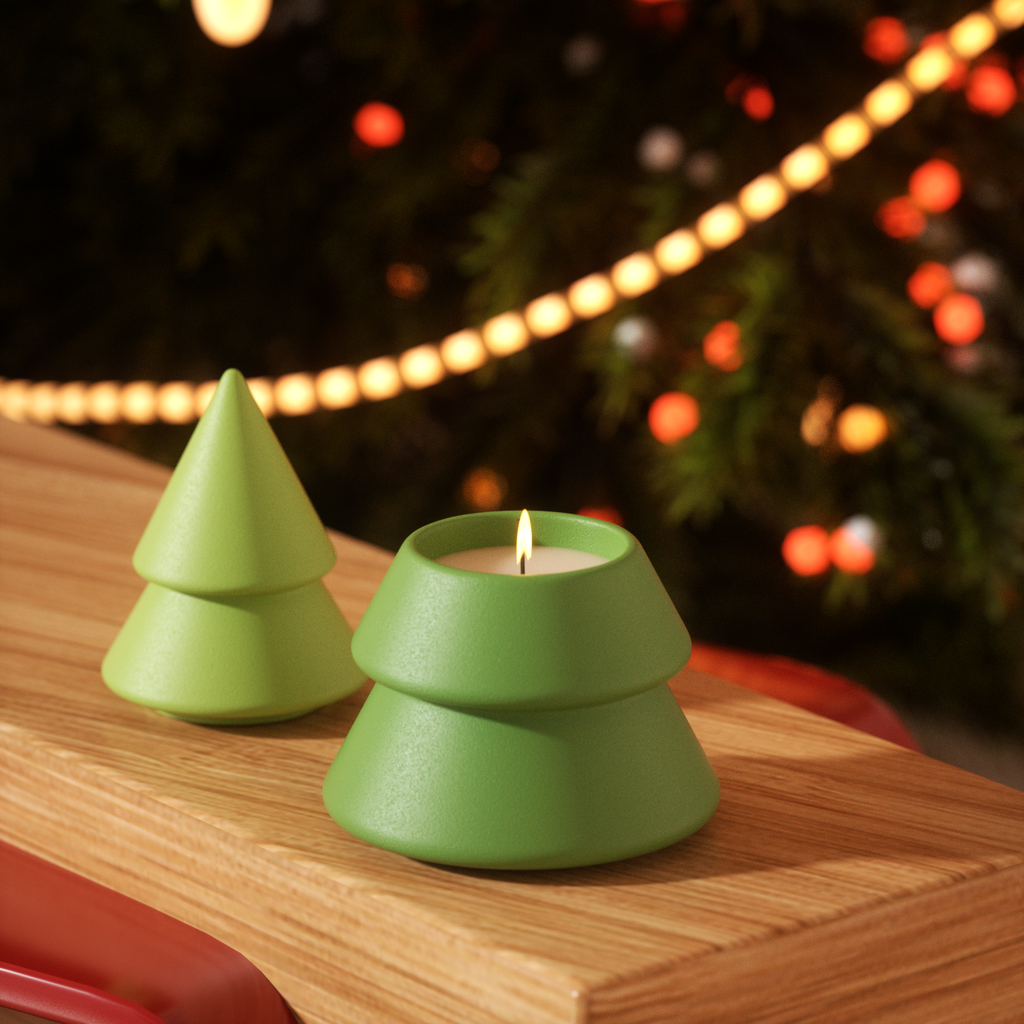 Green Christmas Tree Candle - Perfect Holiday Decor to Light Up Your Festive Evenings