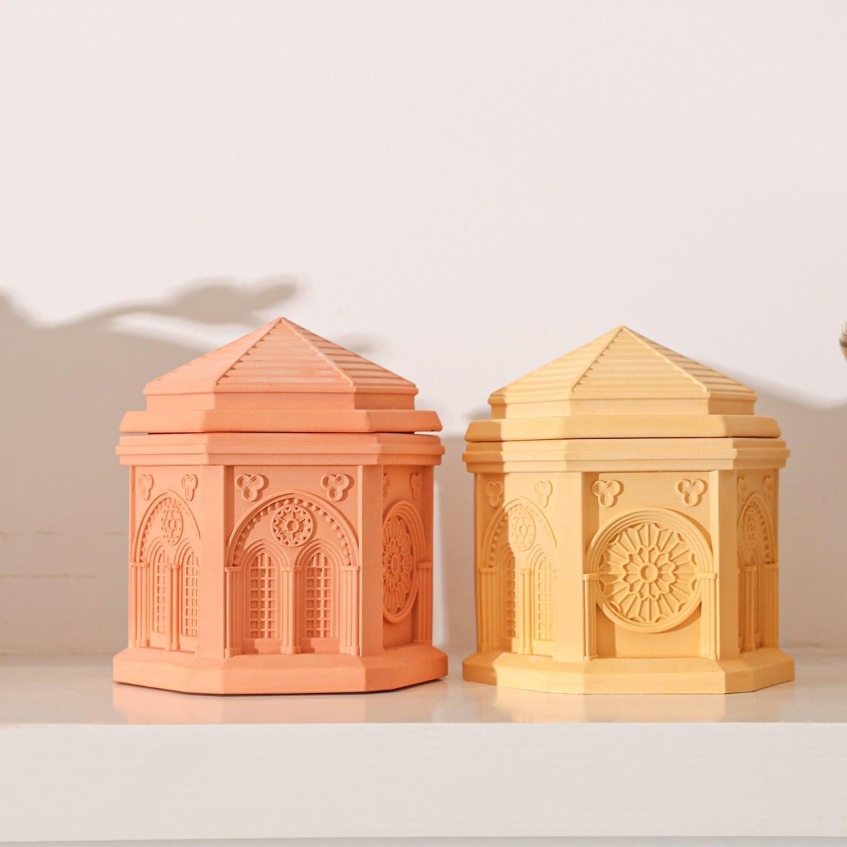 Elegant Gothic Architecture Candle Jar Silicone Mold with 7.5oz Candle Refill MoldCandle Jar MoldSH1076-1-2