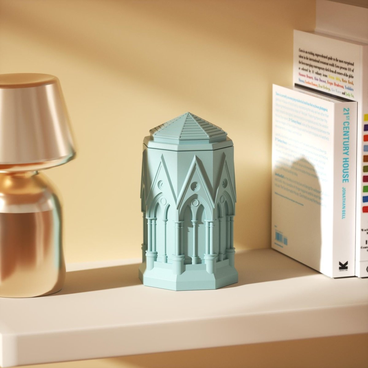 Tall Elegant Gothic Architecture Candle Jar Silicone Mold with 7oz Candle Refill MoldCandle Jar MoldSH1077-1-2