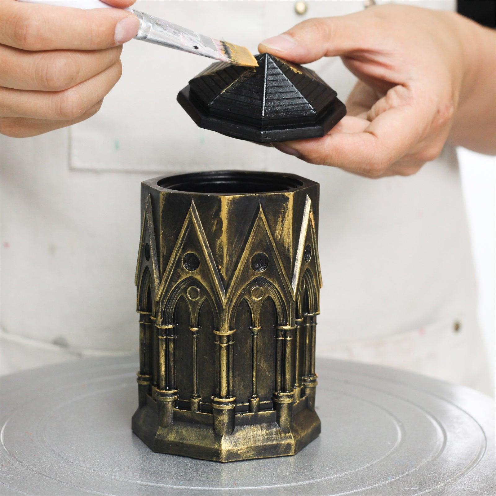 قالب سيليكون لشمعة في جرة بطراز القوطية الأنيق والطويل مع قالب تعبئة شمعة 7 أونصات