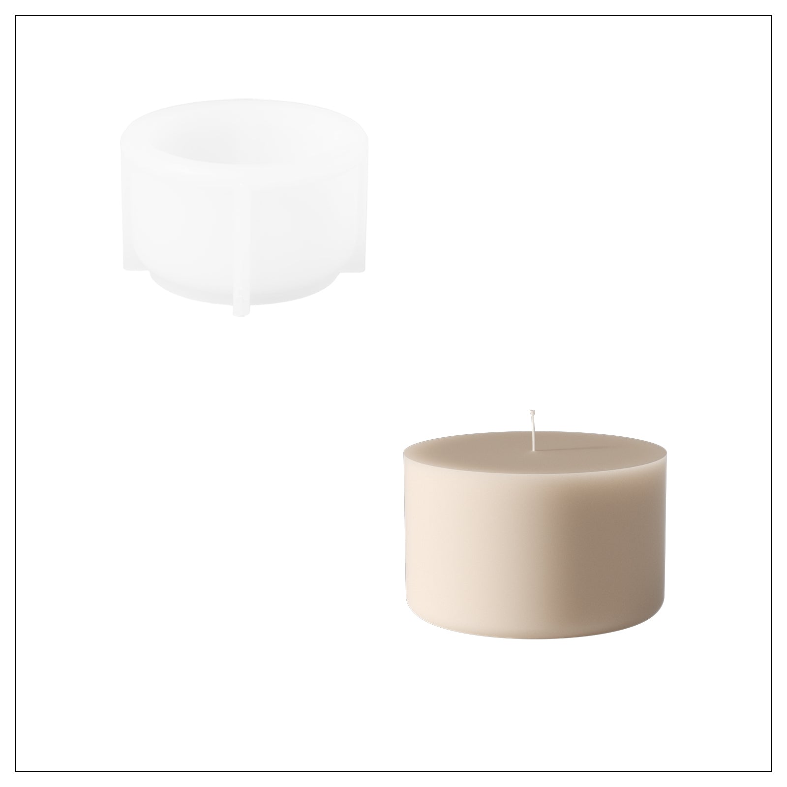 Candle refills and corresponding silicone molds.