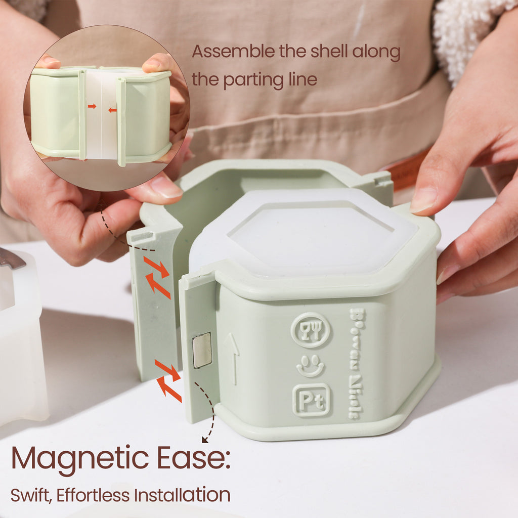 Showing the closed position of the magnetic support shell can better highlight the design details of the product.