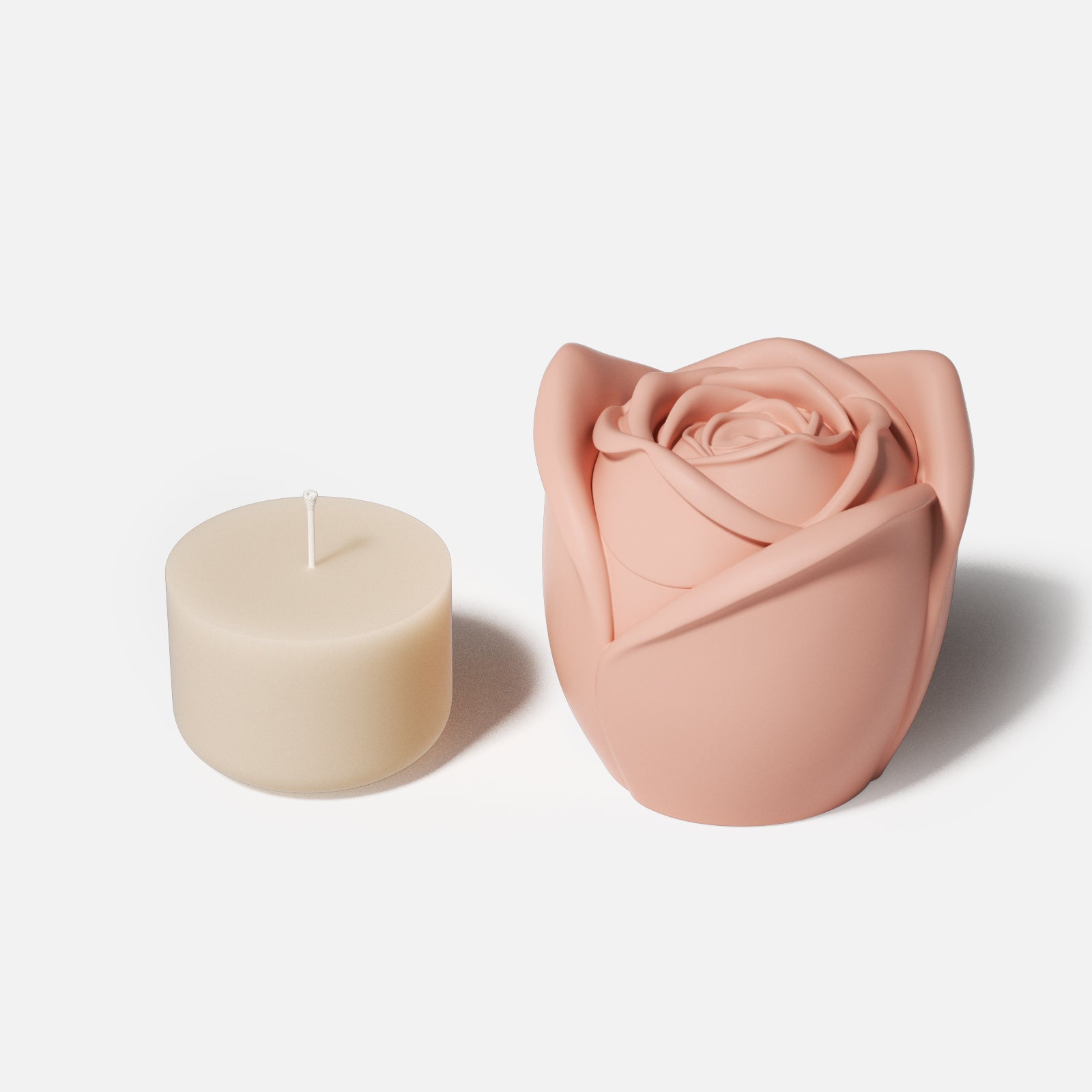 Rose Reverie Candle Jar Silicone Mold with 5oz Candle Refill Mold