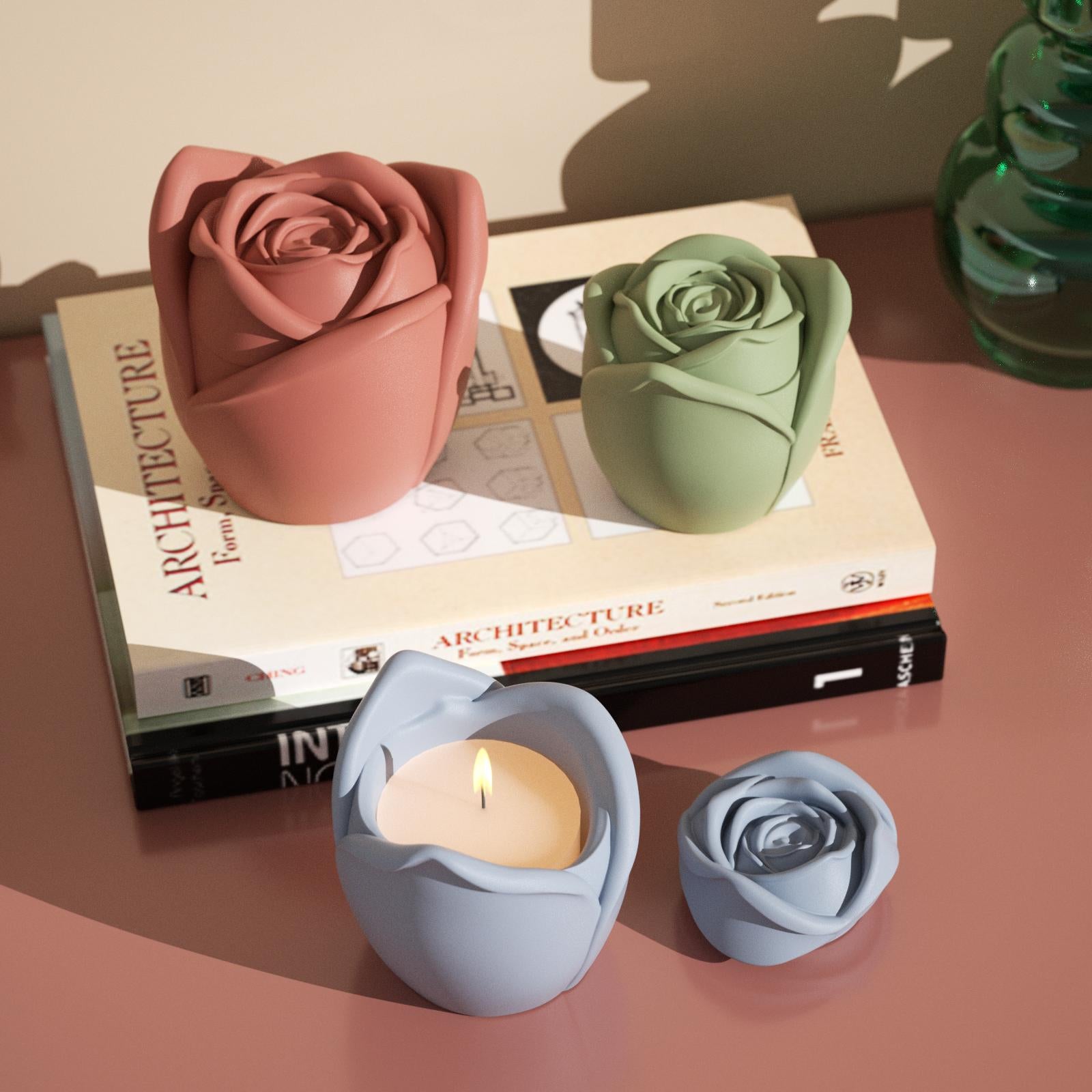 Rose Reverie Candle Jar Silicone Mold With Refill Mold Collection