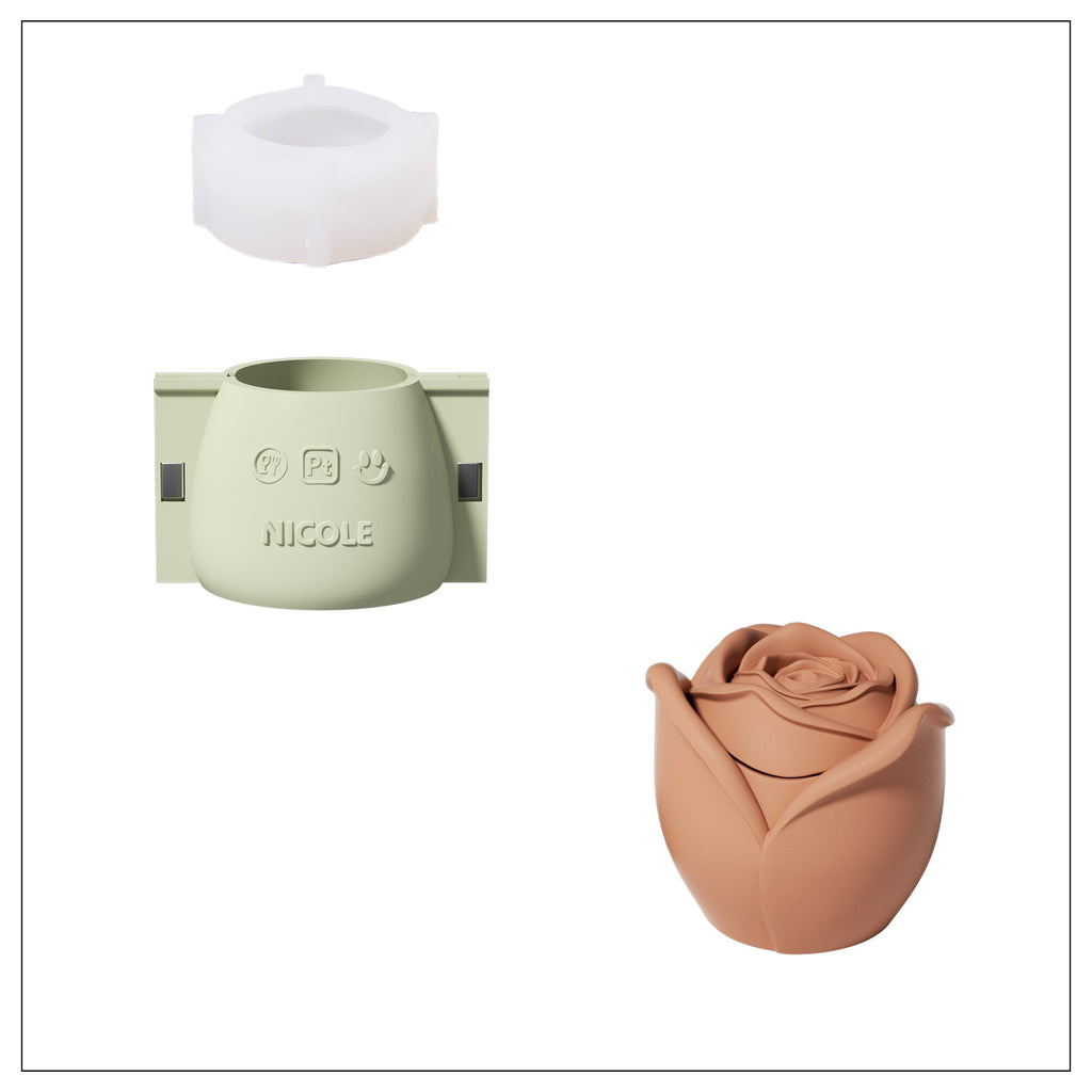 Red Rose Reverie Candle Jar and Silicone Mold Set - Boowan Nicole