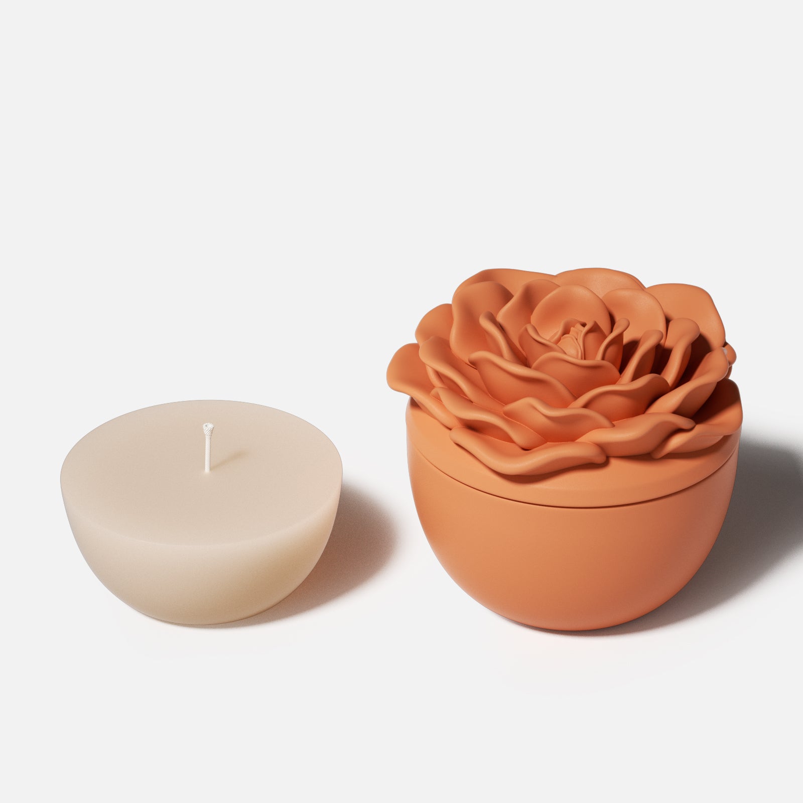 Crowning Rose Candle Jar Silicone Mold & 7oz Candle Refill Mold