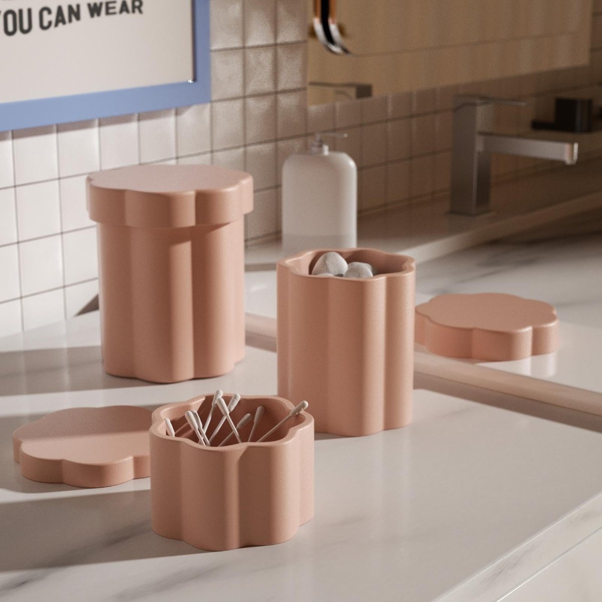 Medium Floral Column Storage Jar Silicone MoldConcrete MoldsSH1079-1-2